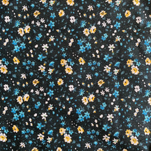 Load image into Gallery viewer, Coton réutilisable  &quot;Fleurs Bleu-Jaune&quot;
